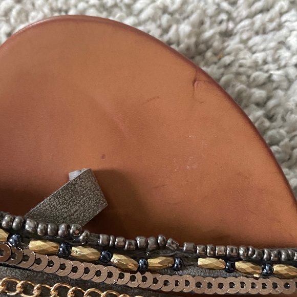 Jellypop Women's Strappy Tan and Gold Sandals - Picture 5 of 5